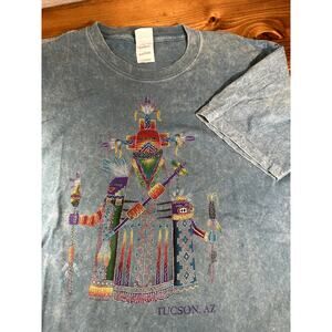 Vintage Tucson Arizona Stone Tie Dye Tribal Vtg Large Tee Shirt